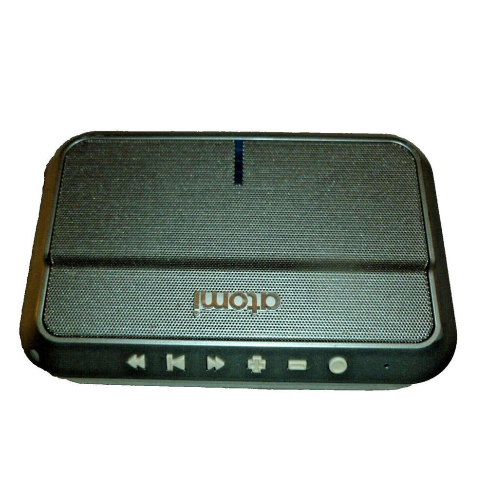 Atomi Portable Speaker Plastic Bluetooth‎ Wireless Play Controls Rectangular